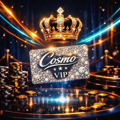 Diamond VIP card with golden crown and chips