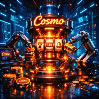 Futuristic high-tech laboratory forging casino games